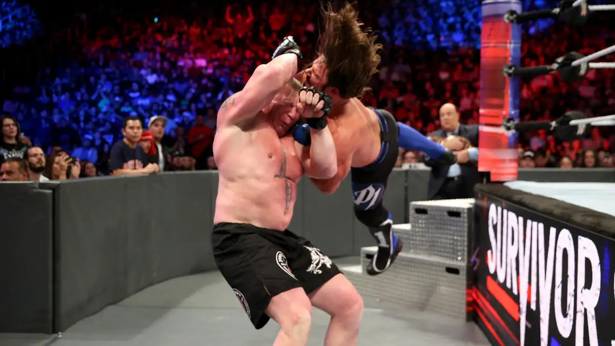 Brock lesnar aj styles survivor series 2017 2